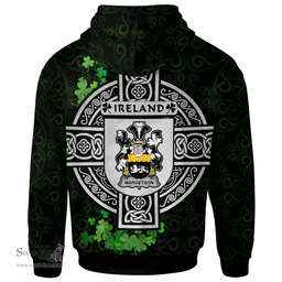 ScotsTee Shop Irish Margetson Coat of Arms Irish Hoodie Celtic Ireland Coat Of Arms Badge Pewter Harp Pin