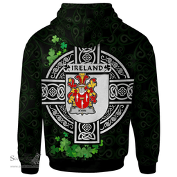 ScotsTee Shop Irish Kyan or O'Kyan Coat of Arms Irish Hoodie Celtic Ireland Coat Of Arms Badge Pewter Harp Pin