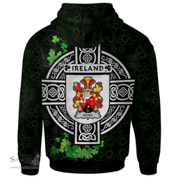 ScotsTee Shop Irish Keyes Coat of Arms Irish Hoodie Celtic Ireland Coat Of Arms Badge Pewter Harp Pin