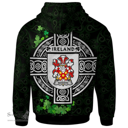 ScotsTee Shop Irish Manders Coat of Arms Irish Hoodie Celtic Ireland Coat Of Arms Badge Pewter Harp Pin