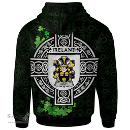 ScotsTee Shop Irish Kielty ot O'Quilty Coat of Arms Irish Hoodie Celtic Ireland Coat Of Arms Badge Pewter Harp Pin