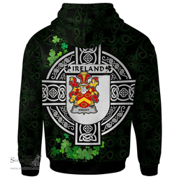 ScotsTee Shop Irish Knight Coat of Arms Irish Hoodie Celtic Ireland Coat Of Arms Badge Pewter Harp Pin