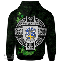 ScotsTee Shop Irish Osborne Coat of Arms Irish Hoodie Celtic Ireland Coat Of Arms Badge Pewter Harp Pin