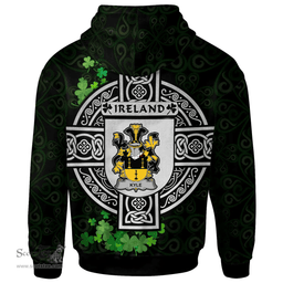 ScotsTee Shop Irish Kyle Coat of Arms Irish Hoodie Celtic Ireland Coat Of Arms Badge Pewter Harp Pin