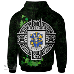 ScotsTee Shop Irish Orme Coat of Arms Irish Hoodie Celtic Ireland Coat Of Arms Badge Pewter Harp Pin