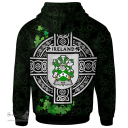 ScotsTee Shop Irish Ker Coat of Arms Irish Hoodie Celtic Ireland Coat Of Arms Badge Pewter Harp Pin