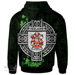 ScotsTee Shop Irish Pepper Coat of Arms Irish Hoodie Celtic Ireland Coat Of Arms Badge Pewter Harp Pin