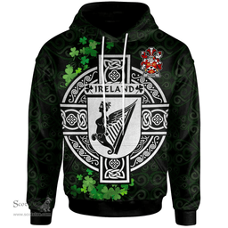 ScotsTee Shop Irish Pepper Coat of Arms Irish Hoodie Celtic Ireland Coat Of Arms Badge Pewter Harp Pin