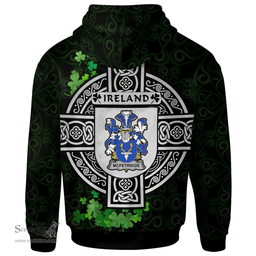 ScotsTee Shop Irish McFetridge Coat of Arms Irish Hoodie Celtic Ireland Coat Of Arms Badge Pewter Harp Pin