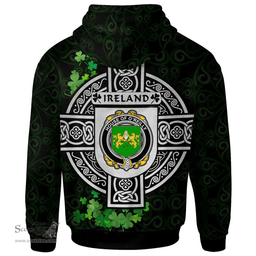ScotsTee Shop Irish House of O'REILLY Coat of Arms Irish Hoodie Celtic Ireland Coat Of Arms Badge Pewter Harp Pin
