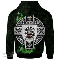 ScotsTee Shop Irish Minne Coat of Arms Irish Hoodie Celtic Ireland Coat Of Arms Badge Pewter Harp Pin