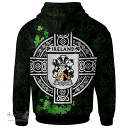 ScotsTee Shop Irish McWorth or MacWorth Coat of Arms Irish Hoodie Celtic Ireland Coat Of Arms Badge Pewter Harp Pin