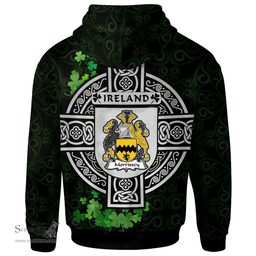 ScotsTee Shop Irish Morrissey Coat of Arms Irish Hoodie Celtic Ireland Coat Of Arms Badge Pewter Harp Pin