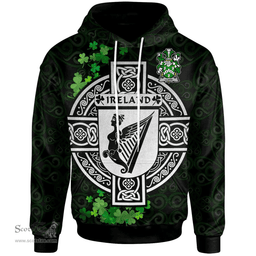 ScotsTee Shop Irish Lloyd Coat of Arms Irish Hoodie Celtic Ireland Coat Of Arms Badge Pewter Harp Pin