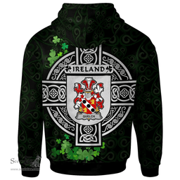 ScotsTee Shop Irish Quelch Coat of Arms Irish Hoodie Celtic Ireland Coat Of Arms Badge Pewter Harp Pin
