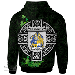 ScotsTee Shop Irish McGrail Coat of Arms Irish Hoodie Celtic Ireland Coat Of Arms Badge Pewter Harp Pin