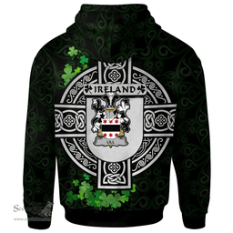ScotsTee Shop Irish Lill Coat of Arms Irish Hoodie Celtic Ireland Coat Of Arms Badge Pewter Harp Pin