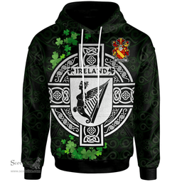 ScotsTee Shop Irish Ormesby Coat of Arms Irish Hoodie Celtic Ireland Coat Of Arms Badge Pewter Harp Pin