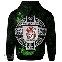 ScotsTee Shop Irish Levett or Lyvett Coat of Arms Irish Hoodie Celtic Ireland Coat Of Arms Badge Pewter Harp Pin