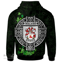 ScotsTee Shop Irish McCarthy Coat of Arms Irish Hoodie Celtic Ireland Coat Of Arms Badge Pewter Harp Pin