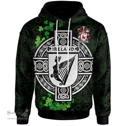 ScotsTee Shop Irish Wolseley Coat of Arms Irish Hoodie Celtic Ireland Coat Of Arms Badge Pewter Harp Pin