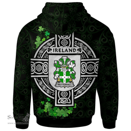 ScotsTee Shop Irish Wettenhall Coat of Arms Irish Hoodie Celtic Ireland Coat Of Arms Badge Pewter Harp Pin
