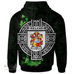 ScotsTee Shop Irish Vizer Coat of Arms Irish Hoodie Celtic Ireland Coat Of Arms Badge Pewter Harp Pin