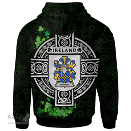 ScotsTee Shop Irish Whitney Coat of Arms Irish Hoodie Celtic Ireland Coat Of Arms Badge Pewter Harp Pin