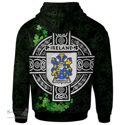 ScotsTee Shop Irish Somerville Coat of Arms Irish Hoodie Celtic Ireland Coat Of Arms Badge Pewter Harp Pin