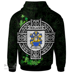 ScotsTee Shop Irish Wray Coat of Arms Irish Hoodie Celtic Ireland Coat Of Arms Badge Pewter Harp Pin