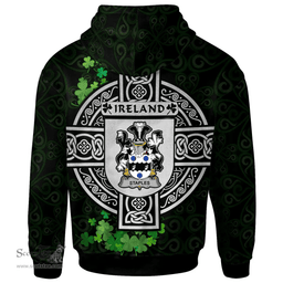 ScotsTee Shop Irish Staples Coat of Arms Irish Hoodie Celtic Ireland Coat Of Arms Badge Pewter Harp Pin