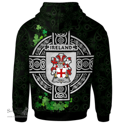 ScotsTee Shop Irish Udall Coat of Arms Irish Hoodie Celtic Ireland Coat Of Arms Badge Pewter Harp Pin