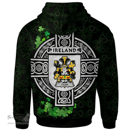 ScotsTee Shop Irish Tyler Coat of Arms Irish Hoodie Celtic Ireland Coat Of Arms Badge Pewter Harp Pin
