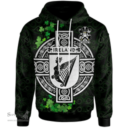 ScotsTee Shop Irish Warters Coat of Arms Irish Hoodie Celtic Ireland Coat Of Arms Badge Pewter Harp Pin