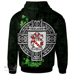 ScotsTee Shop Irish Ring or O'Ring Coat of Arms Irish Hoodie Celtic Ireland Coat Of Arms Badge Pewter Harp Pin
