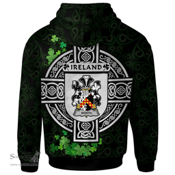 ScotsTee Shop Irish Worth or McWorth Coat of Arms Irish Hoodie Celtic Ireland Coat Of Arms Badge Pewter Harp Pin