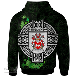 ScotsTee Shop Irish Toole or O'Toole Coat of Arms Irish Hoodie Celtic Ireland Coat Of Arms Badge Pewter Harp Pin