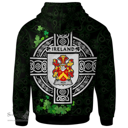 ScotsTee Shop Irish Rich Coat of Arms Irish Hoodie Celtic Ireland Coat Of Arms Badge Pewter Harp Pin