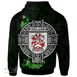 ScotsTee Shop Irish Woodroffe Coat of Arms Irish Hoodie Celtic Ireland Coat Of Arms Badge Pewter Harp Pin