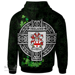 ScotsTee Shop Irish Toto Coat of Arms Irish Hoodie Celtic Ireland Coat Of Arms Badge Pewter Harp Pin