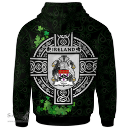 ScotsTee Shop Irish Wren or Wrenn Coat of Arms Irish Hoodie Celtic Ireland Coat Of Arms Badge Pewter Harp Pin