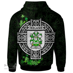 ScotsTee Shop Irish Weld Coat of Arms Irish Hoodie Celtic Ireland Coat Of Arms Badge Pewter Harp Pin