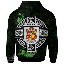 ScotsTee Shop Irish Vere Coat of Arms Irish Hoodie Celtic Ireland Coat Of Arms Badge Pewter Harp Pin