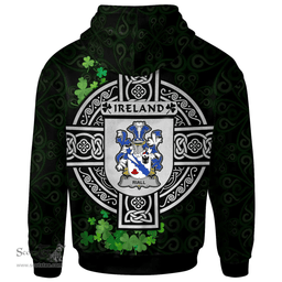 ScotsTee Shop Irish Riall or Ryle Coat of Arms Irish Hoodie Celtic Ireland Coat Of Arms Badge Pewter Harp Pin