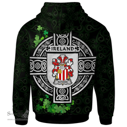 ScotsTee Shop Irish Ruthven Coat of Arms Irish Hoodie Celtic Ireland Coat Of Arms Badge Pewter Harp Pin
