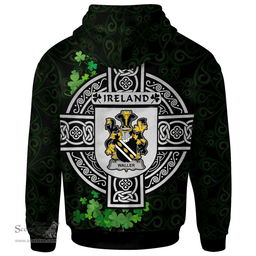 ScotsTee Shop Irish Waller Coat of Arms Irish Hoodie Celtic Ireland Coat Of Arms Badge Pewter Harp Pin