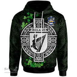 ScotsTee Shop Irish Tirry Coat of Arms Irish Hoodie Celtic Ireland Coat Of Arms Badge Pewter Harp Pin