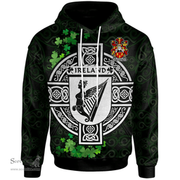ScotsTee Shop Irish Whitchurch Coat of Arms Irish Hoodie Celtic Ireland Coat Of Arms Badge Pewter Harp Pin