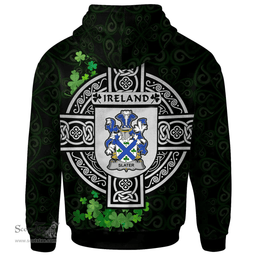 ScotsTee Shop Irish Slater or Slator Coat of Arms Irish Hoodie Celtic Ireland Coat Of Arms Badge Pewter Harp Pin