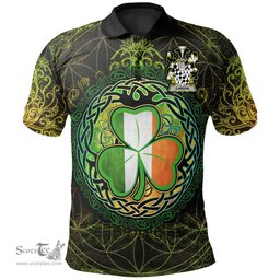 ScotsTee Shop Irish Carson Coat of Arms Irish Polo Shirt Circle Celtic Tree And Shamrock